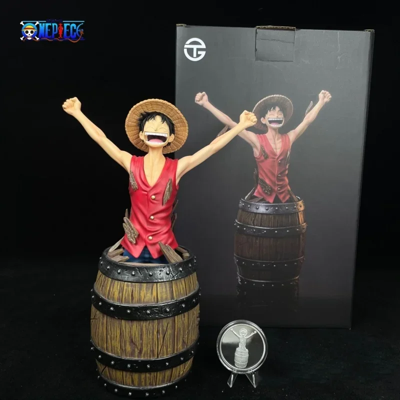 

25cm One Piece Day Marvel Debut Luffy Broken Wine Barrel Luffy Hand Do Statue Resin Gk Tabletop Decoration To A Friend Funny