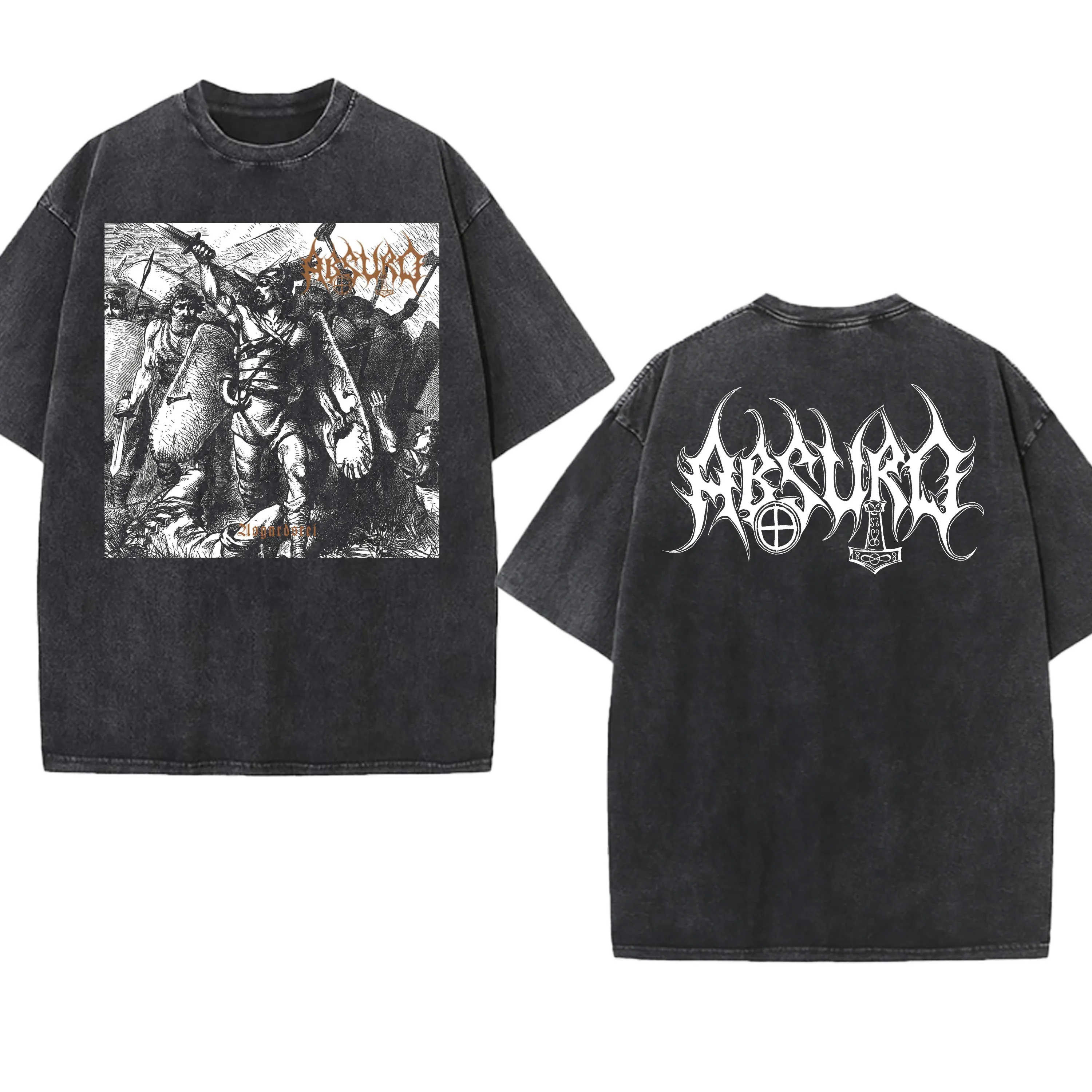 

Absurd Washed Band Fans T-Shirt Gothic Gift Mens Clothing Graphic Vintage Hip Hop T-shirt Streetwear Tees Short Sleeve