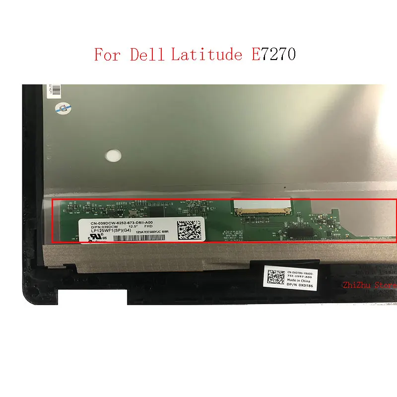 Imagem -04 - para Dell Latitude E7270 E7250 Lcd Touch Screen Digitalizador Substituição Assembly Xdt86 1920x1080 Fhd 12.5