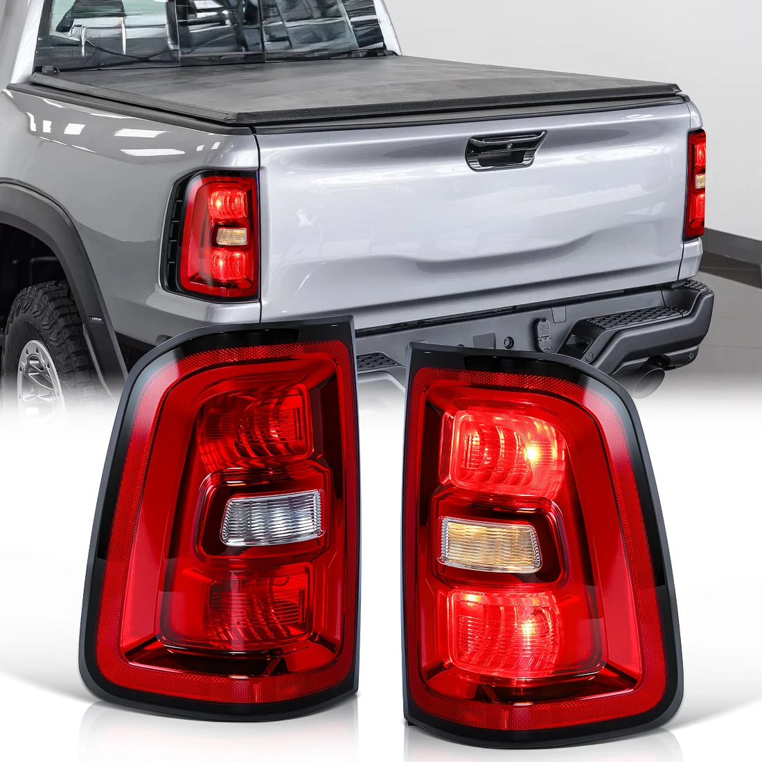 Halogen Taillight For Dodge Ram 1500 2025 2026 Car Rear Brake Lamp Turn Signal Warning Light Driving Light 68531046AA 68531047AA