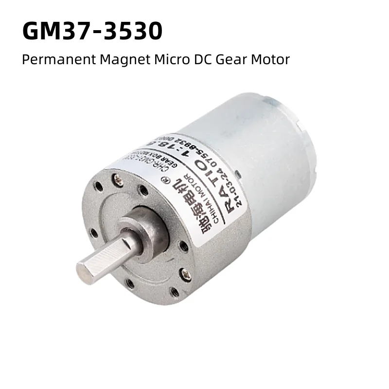 

GM37-3530 Permanent Magnet Micro DC Gear Motor 12V24V High Torque Gear Adjustable Low Speed Forward And Reverse Rotation Motor