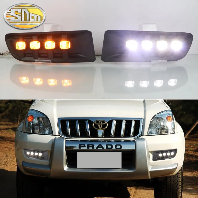 

SNCN Car Accessories Waterproof ABS 12V DRL Fog Lamp Decoration LED Daytime Running Light For Toyota Prado 120 FJ120 2003-2009