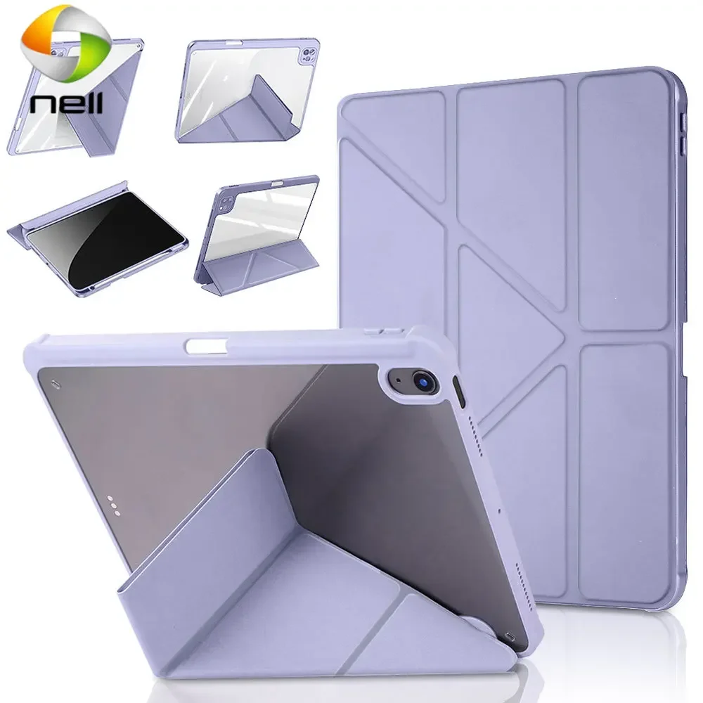 Folding Smart Case for iPad 10th Gen 2022 Pro 12 9 11 10 5 9 7 10.2 9th 8th 7th Air Mini 6 5 4 3 2 1 with Pencil Holder Cover