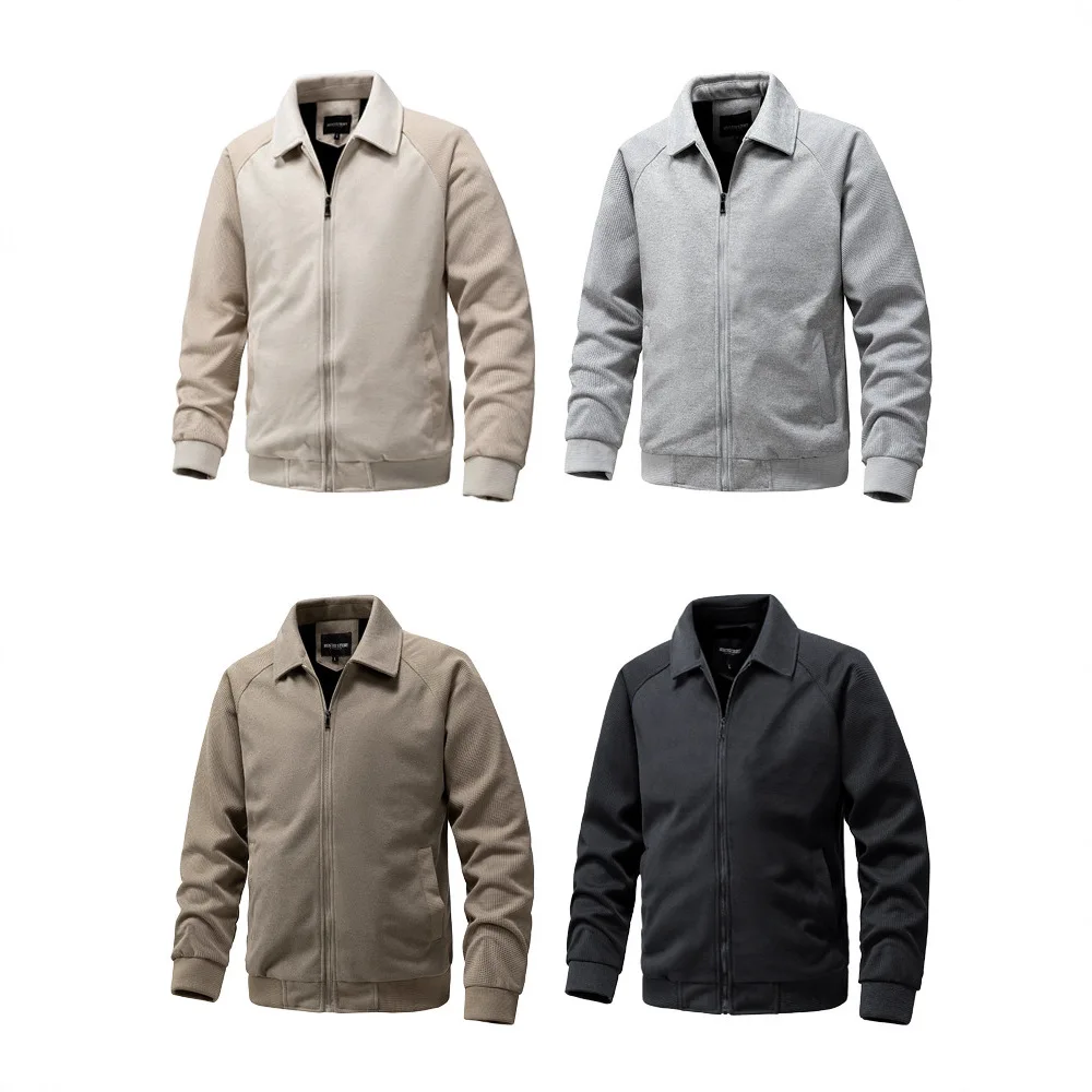 Men's American Flight Jacket Autumn Winter Knitted Long-Sleeved Cardigan Simple Men's Wear Comfortable Casual Outerwear