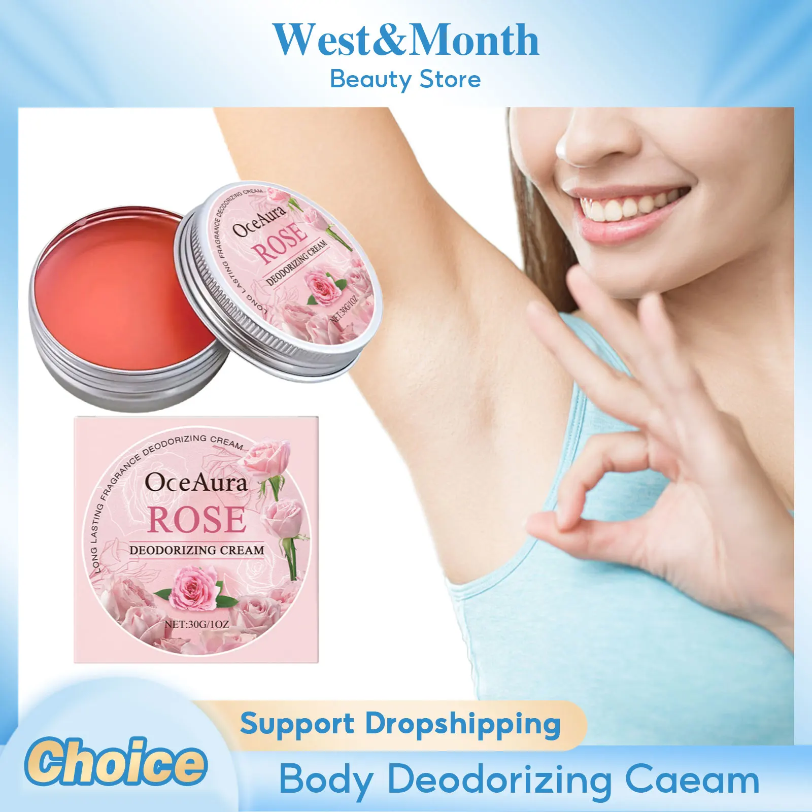 كريم الجسم مزيل العرق الوردي يزيل الرائحة ويقلل التعرق ويحيد رائحة الإبط ورائحة دائمة كريم عطر منعش ساحر #1