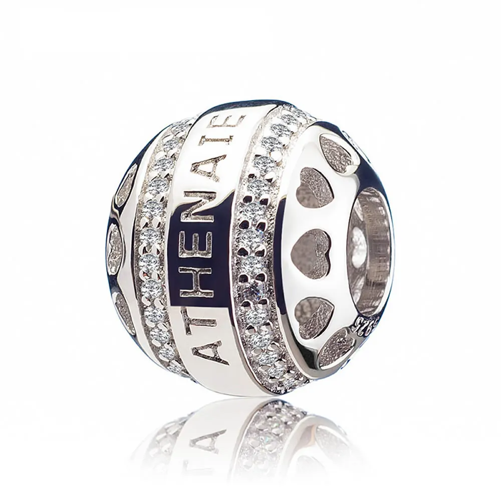 

Полые подвески ATHENAIE с узором в виде сердца | Бусины CZ из серебра 925 пробы и розового золота для европейских браслетов | Элегантный подарок для женщин