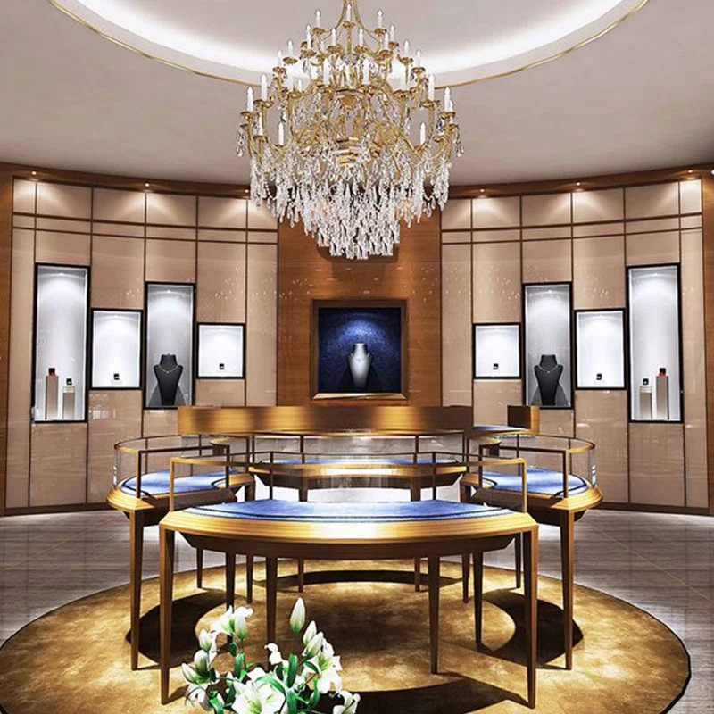 

custom，Retail Jeweller Showroom Designs Counter Display Jewelry Shop Interior Design Jewellery Showcase Jewelry Store Furniture