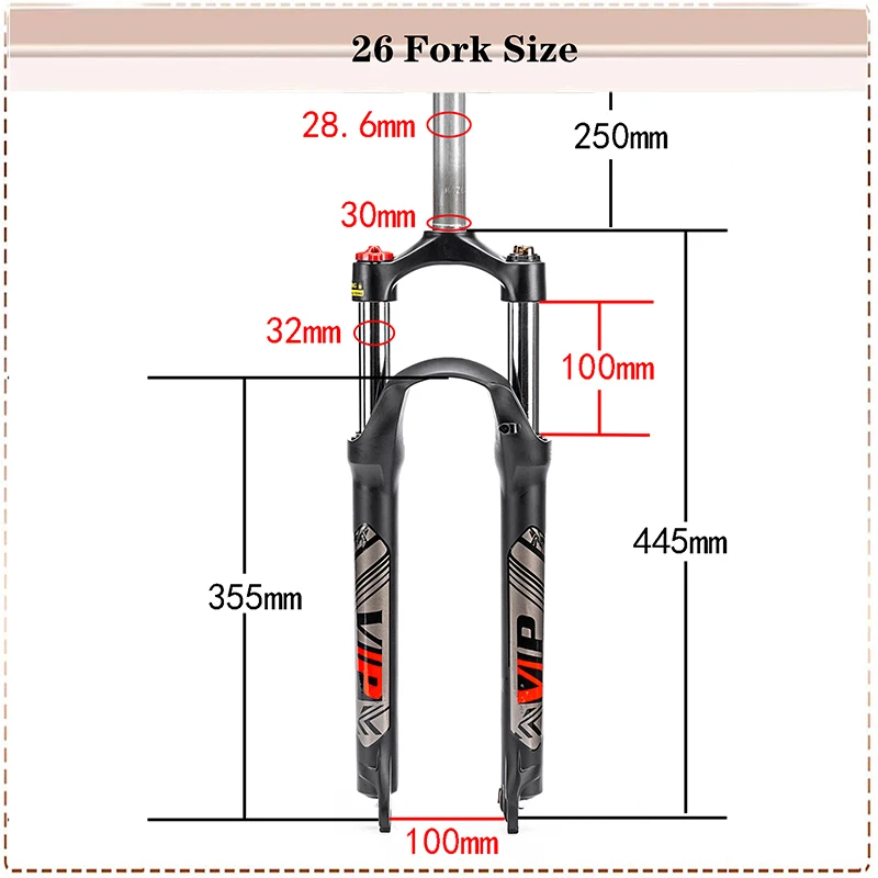 BUCKLOS Suspension Bicycle Fork 26in 27.5in 29in 9*100mm Mountain Bike Fork Aluminum Alloy MTB Fork 100mm Travel Fit Disc Brake