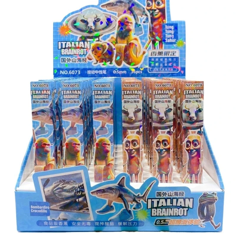 

Tralalero Tralala Gel Pens for Kids Anime Design Tungtung Sahur Brainrot School Stationery Office Accessories Children Gift Toy