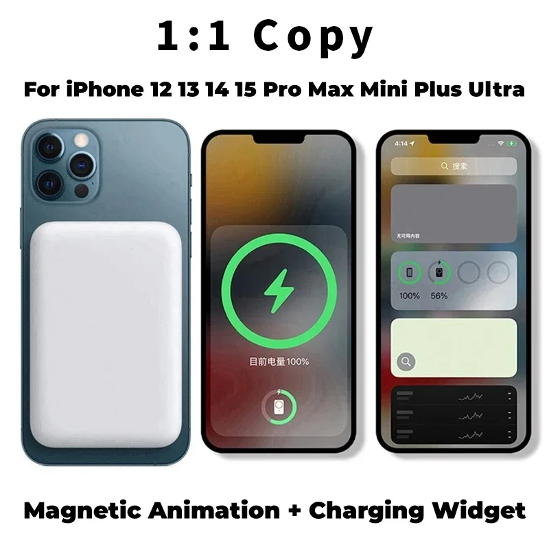 Magnetic Wireless Power Bank External Portable Battery Pack For iphone 12 13 14 15 16 Pro Max Mini Powerbank Moblie Phone Case