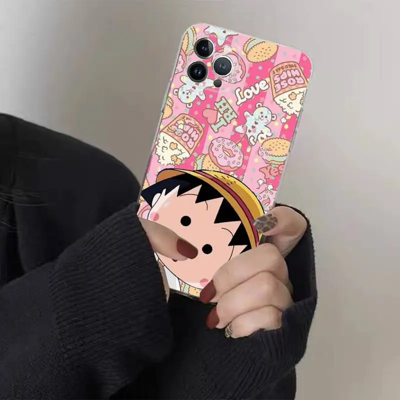 Chibi Maruko Chan Phone Case for iPhone 8 7 6 6S Plus X SE 2020 XR XS 14 11 12 13 Mini Pro Max Mobile Case