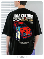 2025 New JDM Toyota Supra Racing T-Shirt - Modified Car Bayshore Line Graphic - Men's 100% Cotton Summer Streetwear Tee