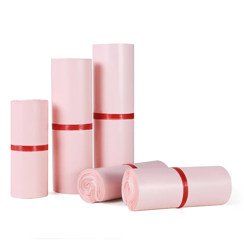 50 Stuks Roze Envelop Koerierstas Product Verpakking Tassen Waterdichte Zelfklevende Zegel Zakje Postzakken Plastic Transportzak