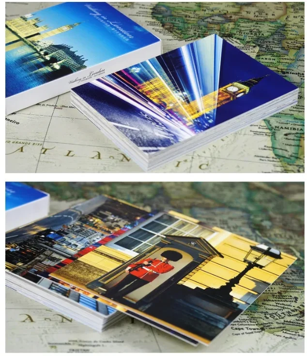 30 fogli Cartoline a tema Walking in London Biglietto d'auguri paesaggistico Cartolina postale con paesaggio HD Decorazione messaggio Biglietto dei desideri per fai da te