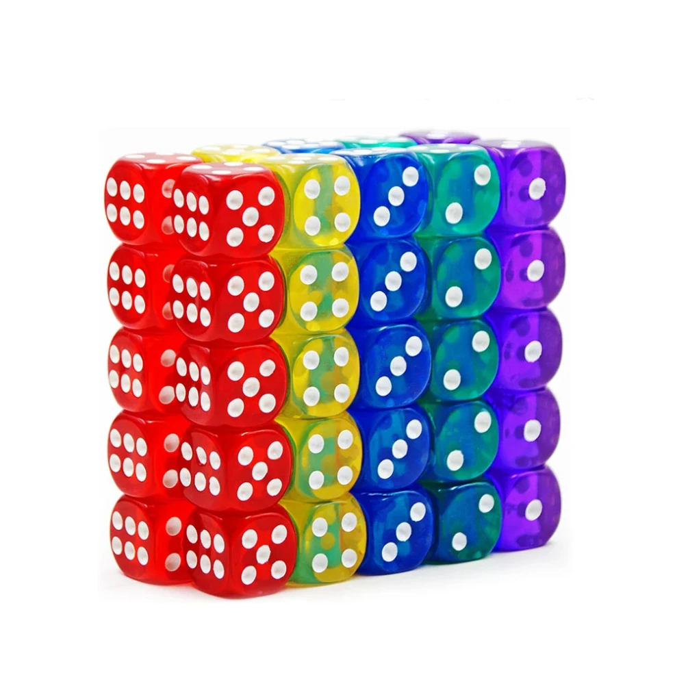 

Colors Acrylic Dice 14mm Transparent Round Corner High Quality Boutique Game Dice