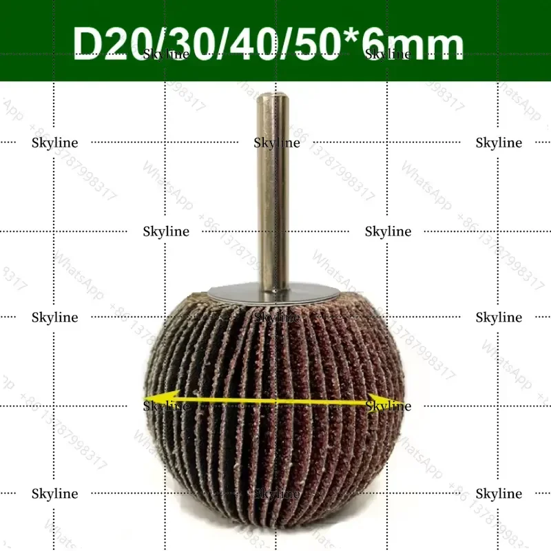 4Pcs D20 30 40 50 Sphere Sandpaper Flap Wheel 60 80 120 180 Grit 6mm Shank Abrasive Rotary Tool For Grinder Polishing Ball