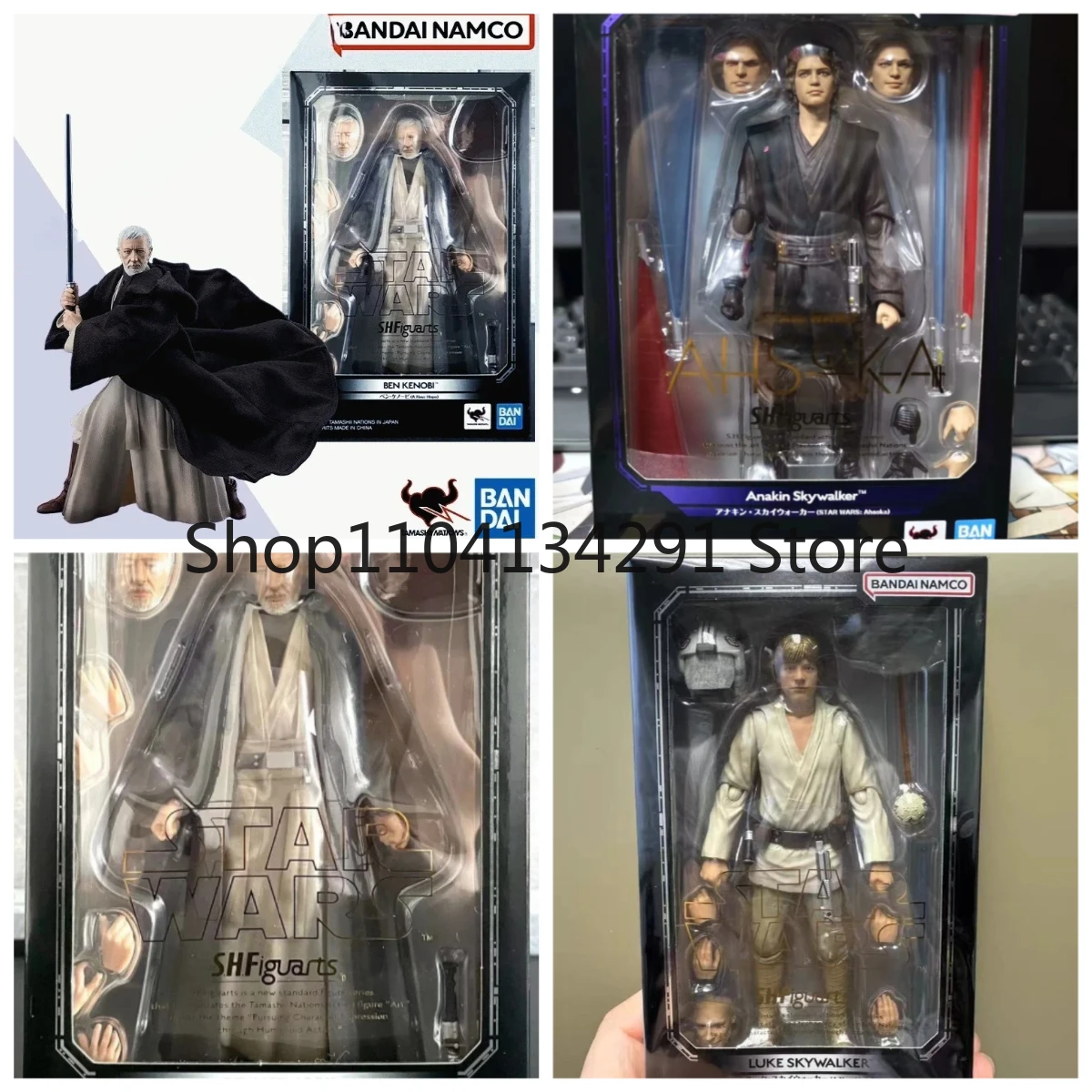 

Original Bandai SHF Star Wars Ben Kenobi The New Hope Classic Edition Articulated Figure Collectible Toy Birthday Gift