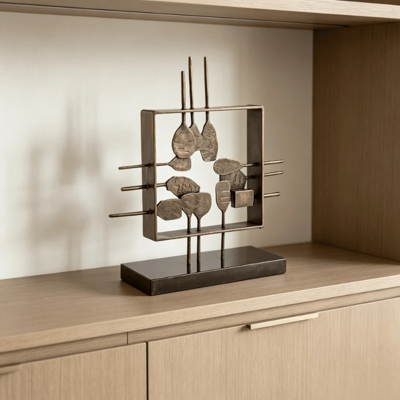 Modern minimalist creative metal ornaments model room sales office model room TV cabinet soft decoration handicrafts