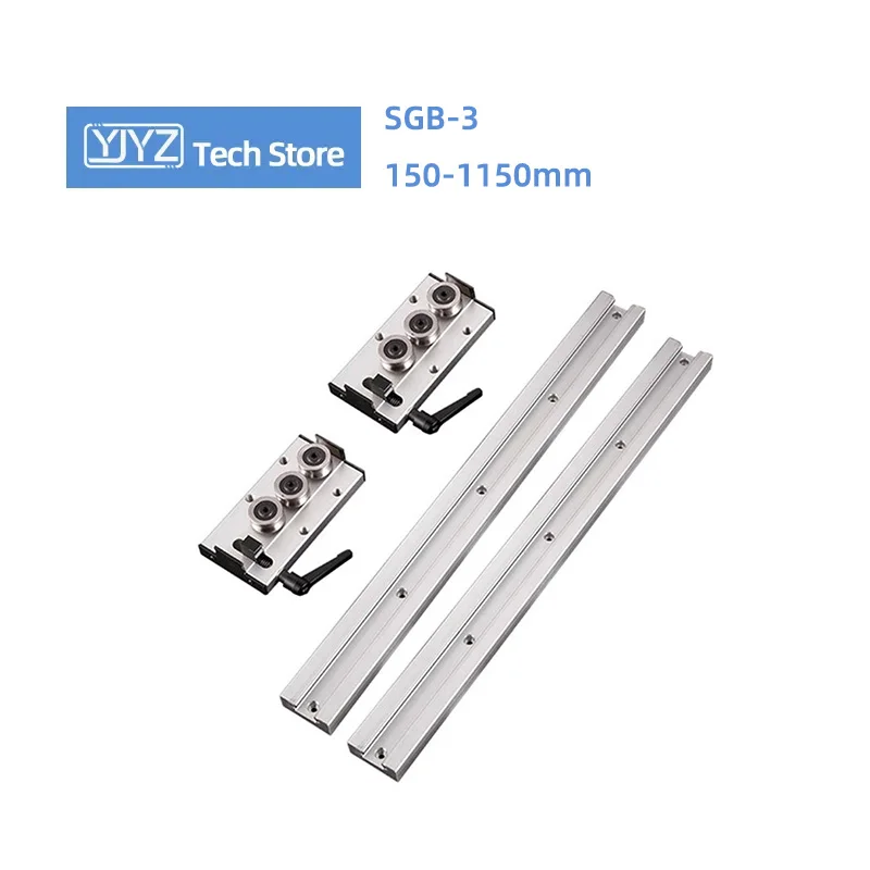 

2PCS Built-In Dual-Axis Rail Linear Guide SGR10/15/20/25/35/15N/20N Length 150mm-1150mm+2PCS SGB-3 Wheel Locking Slider