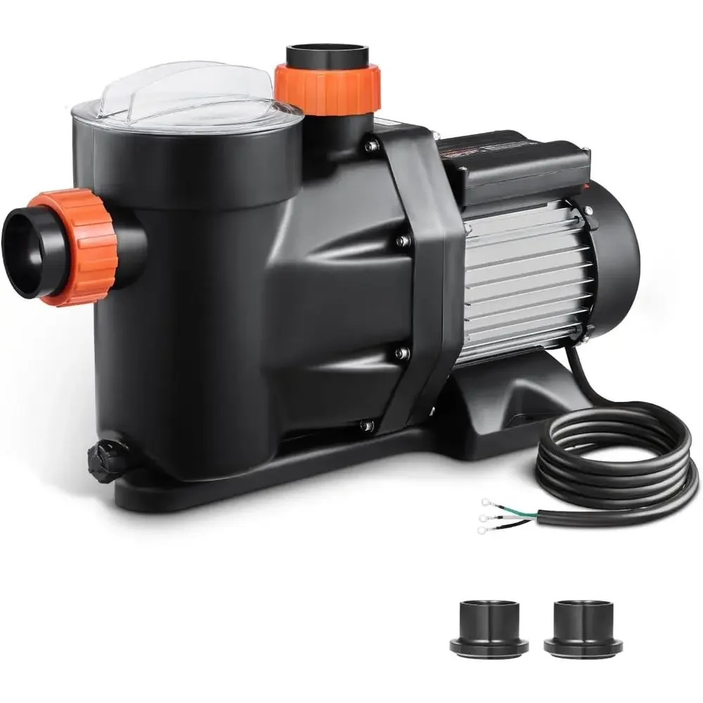2 HP Above Ground Pool Pump, Single Speed, 220V, 3450 RPM, 61 GPM Max Flow, PP Strainer Basket, Suitable for Pools and Spas