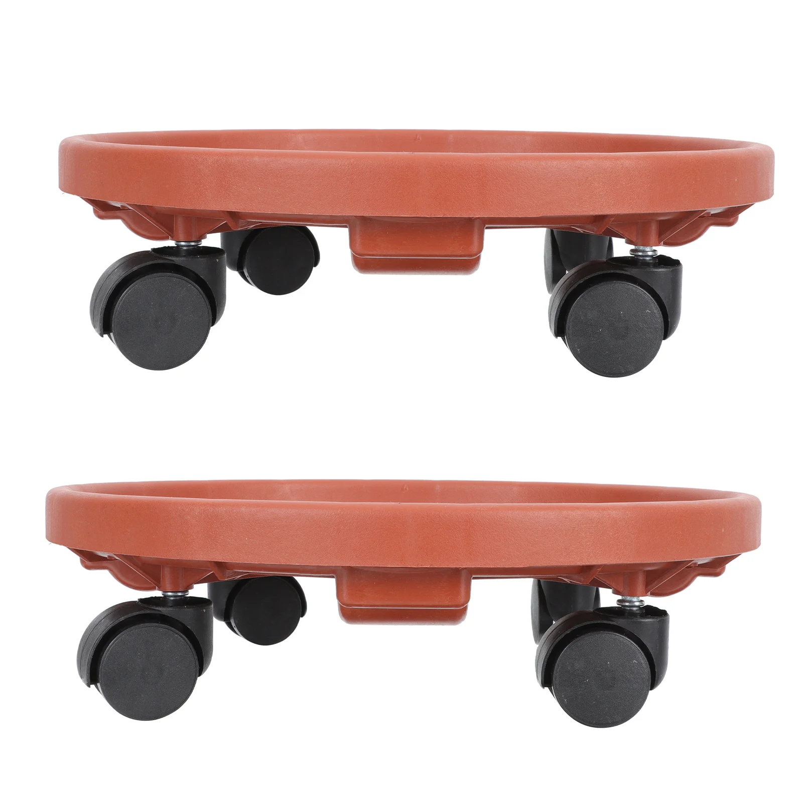 

2pcs Moveable Flowerpot Tray With Wheels Universal Plastic Plant Stand For Garden Bonsai Display Outdoor Indoor Decorative Pot