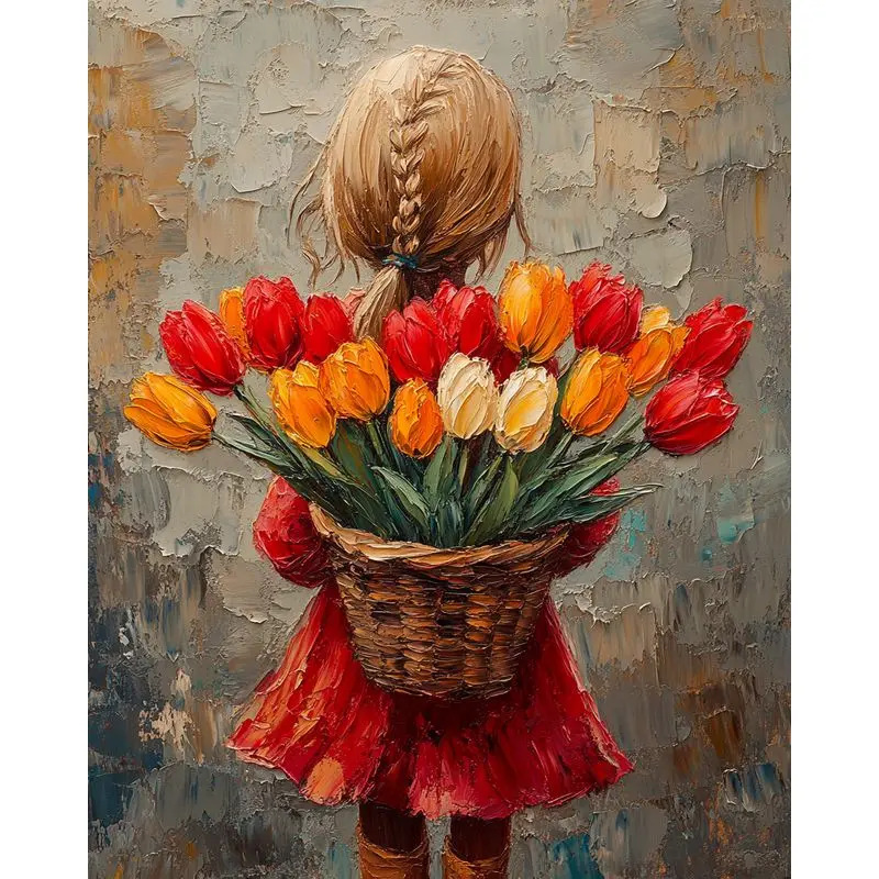 

CHENISTORY Diamond Embroidery Lily Girl Diamond Painting New Arrival Full Square Round Rhinestone Picture Home Decorations Gift