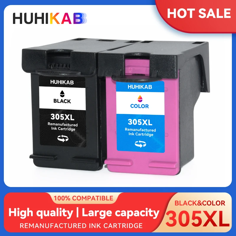 HUHIKAB Compatible Ink Cartridge For HP 305 XL For HP305 For HP305XL 305XL Ink Cartridge For HP DeskJet 2710 2720 4110 4120 4130