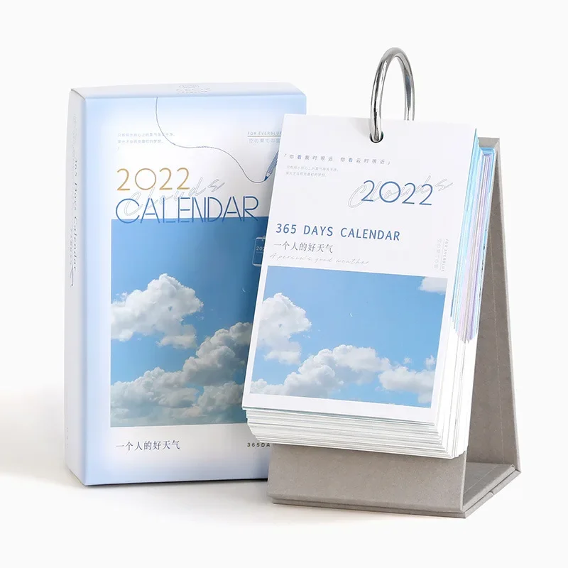 365 page flip desk calendar, one copy every day, creative ins style 2022 desktop calendar decoration gift 2022 calendar cards