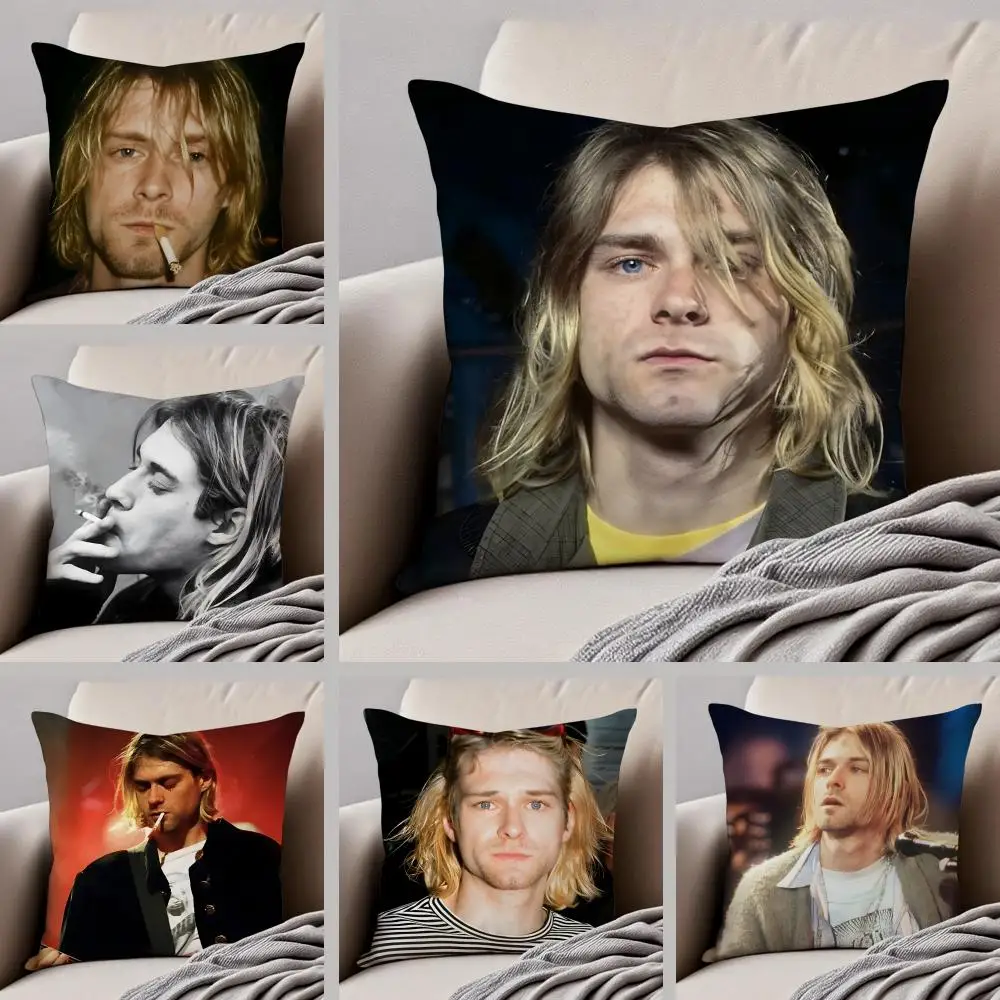 Grunge American Handsome Singer K-Kurt Cobain Cushion Cover 