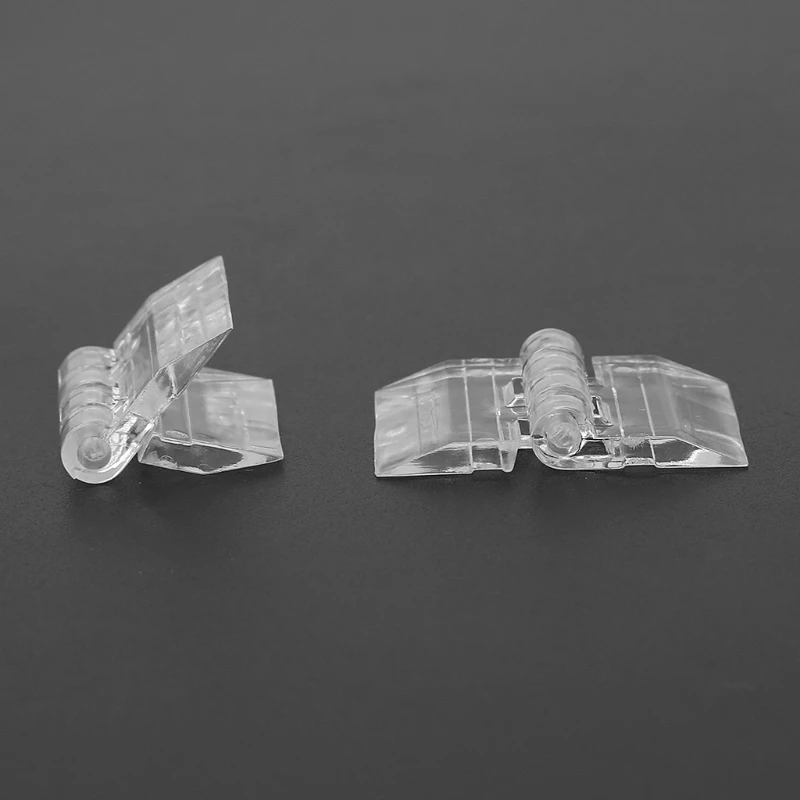 10Pcs Durable Clear Transparent Acrylic Plastic Folding Hinges Perspex Hinge