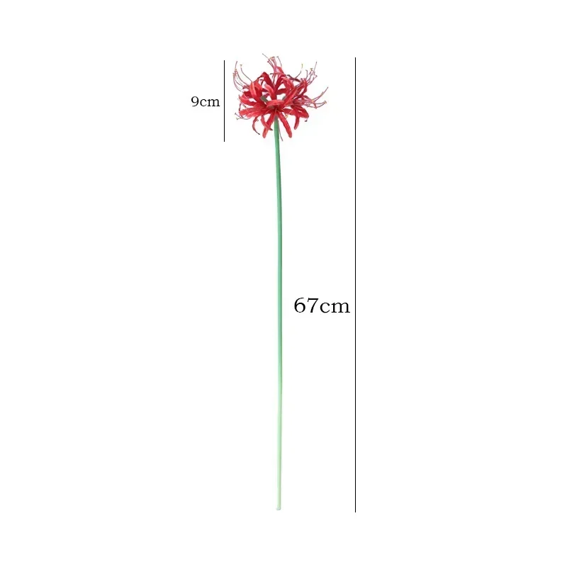 Simulation Flowers 67cm Red Spider Lily Branch Festival Party Decoration Silk Fake Flower Artificial White Red Spider Lilies