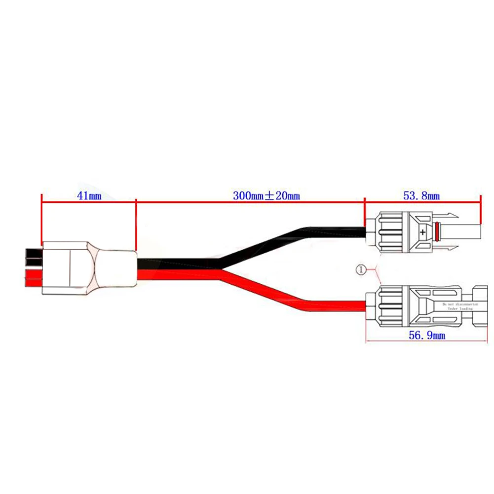 Anders On Plug To Solar Panel Cable Wiring Adapter Connector 35cm 45A 10AWG Waterproof Single Cores Power Supply Connector