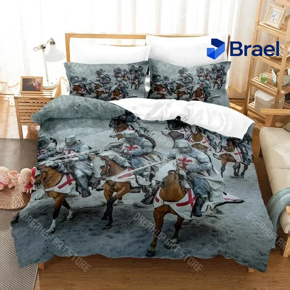 Exquisite 3D Print Christian Knights Templar Bedding Set Single Twin Full Queen King Size Bed Set Aldult Bedroom Duvetcover Set