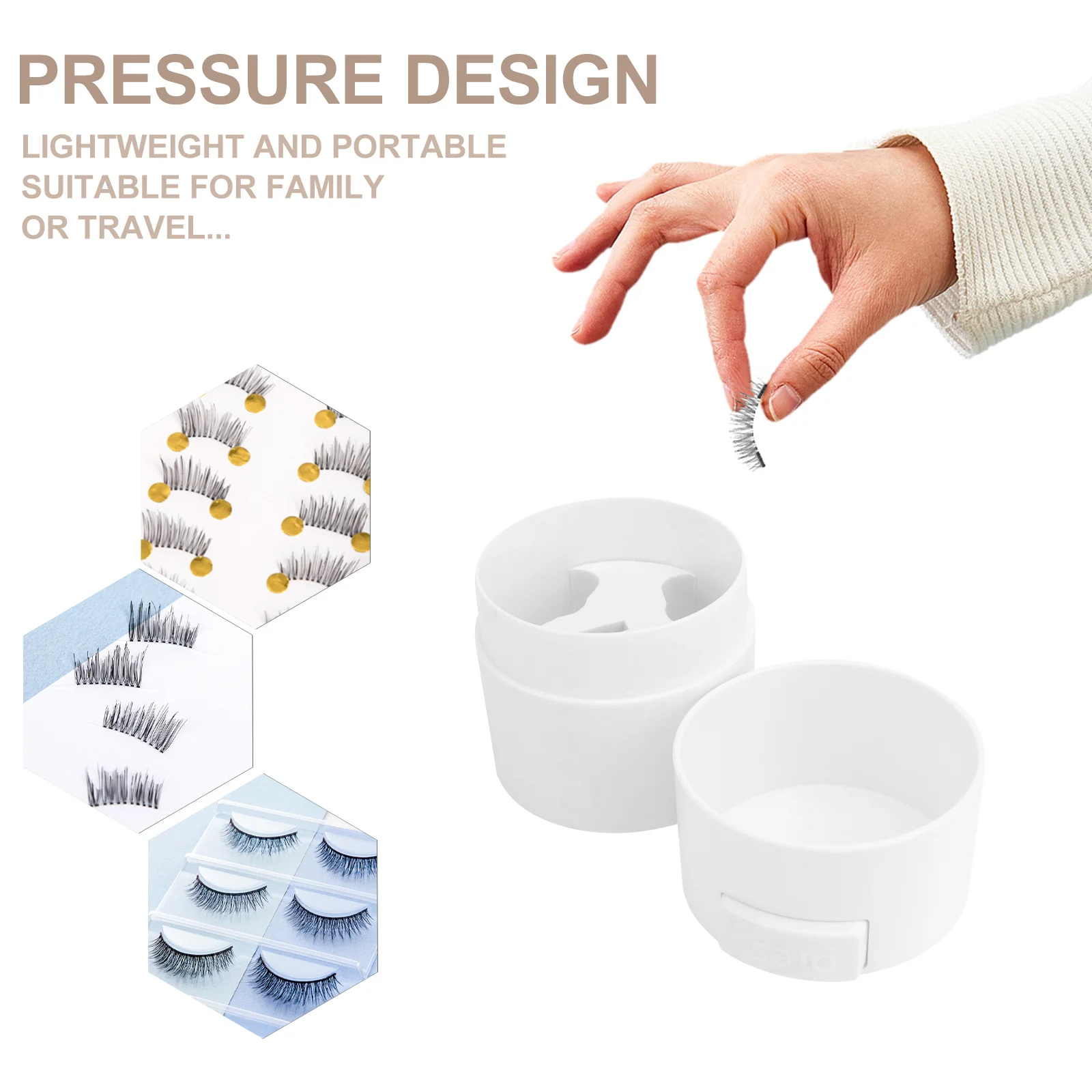 1 個まつげ接着剤収納ボックス高級素材耐久性のあるプレスタイプデザイン除湿シール大容量ポータブル軽量