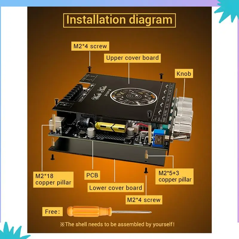ABZW ZK-DAM L1 2.1 Channel BT5.0 Amplifier Board TPA3251D2 220Wx2&350W High Power Subwoofer Amplifier Boards Subwoofer