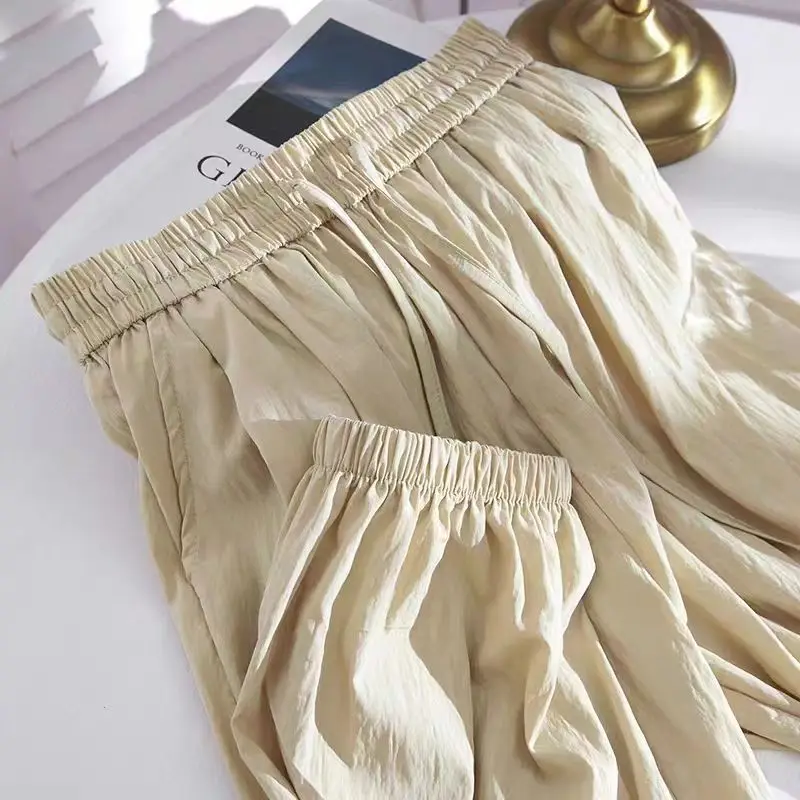 Quick-drying Pleated Pants for Men and Women The Same Korean Version of Loose Slimming Super Light Sunscreen Anti-mosquito Pants