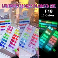 Vendeeni Luminous Glitter Broken Diamond Gel Nail Polish Soak Off UV LED Self-luminous At Night Reflective Shiny Nail Varnish