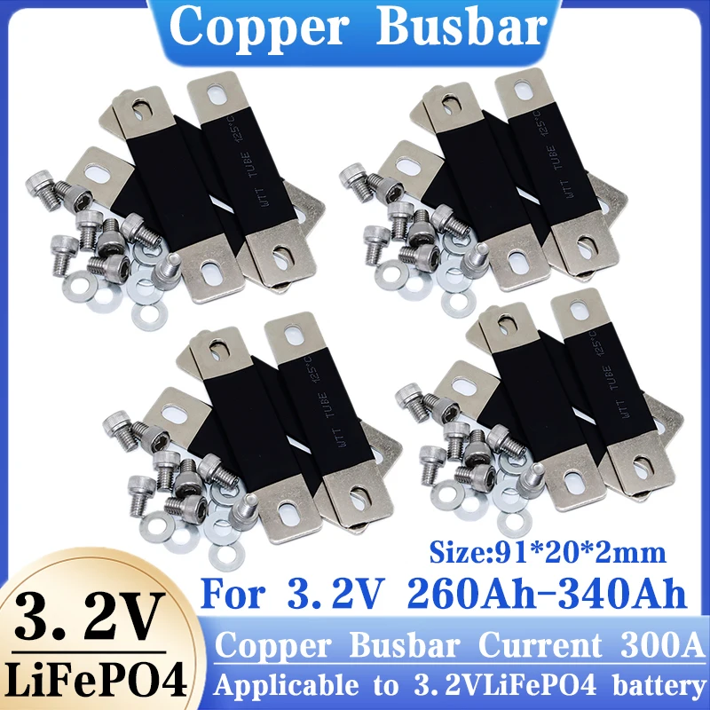 

Медная шина 300A M6 Гибкая шина с изоляционным разъемом батареи Расстояние между отверстиями 74 мм для 280AH 320AH 310AH 302AH