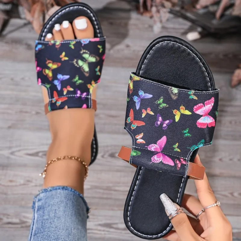2024 EVA Flower Printed Slipper Womens Multicolor Bottom Shoes Summer Anti-slip Slippers Flat Flip Flops zapatos para mujeres image 4