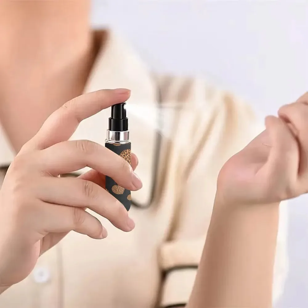 Portable 5ml Refillable Spray Bottle Leopard Pattern Daily Use Cosmetic Pump Dispenser Mini Perfume Spray Bottle Outdoor
