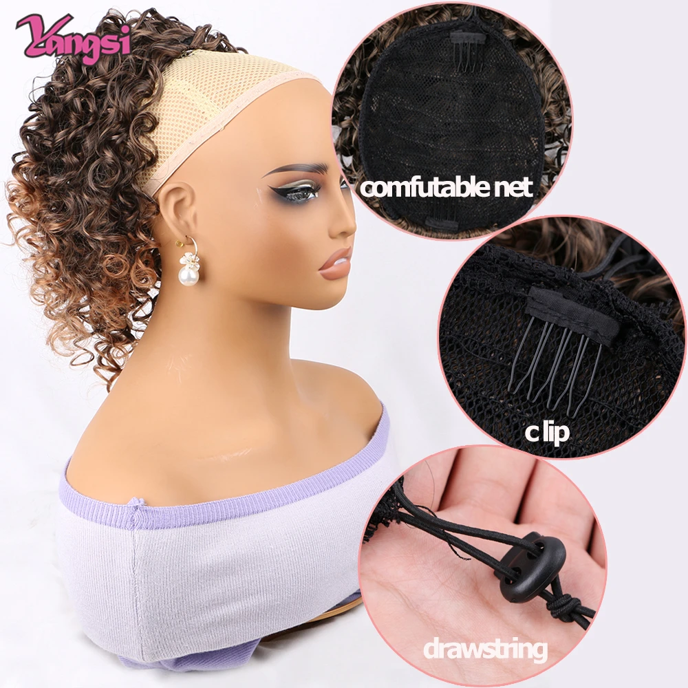 12 Zoll kurze, braune Afro-Loc – Drawstring Afro Curly Puff Ponytail Bewertung und Preis
