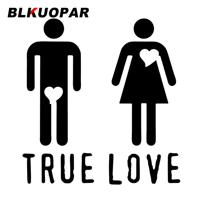 BLKUOPAR  True Love Car Sticker Die Cut Sunscreen Waterproof Creative Scratch-Proof Original Vinyl Decal Personality Decoration