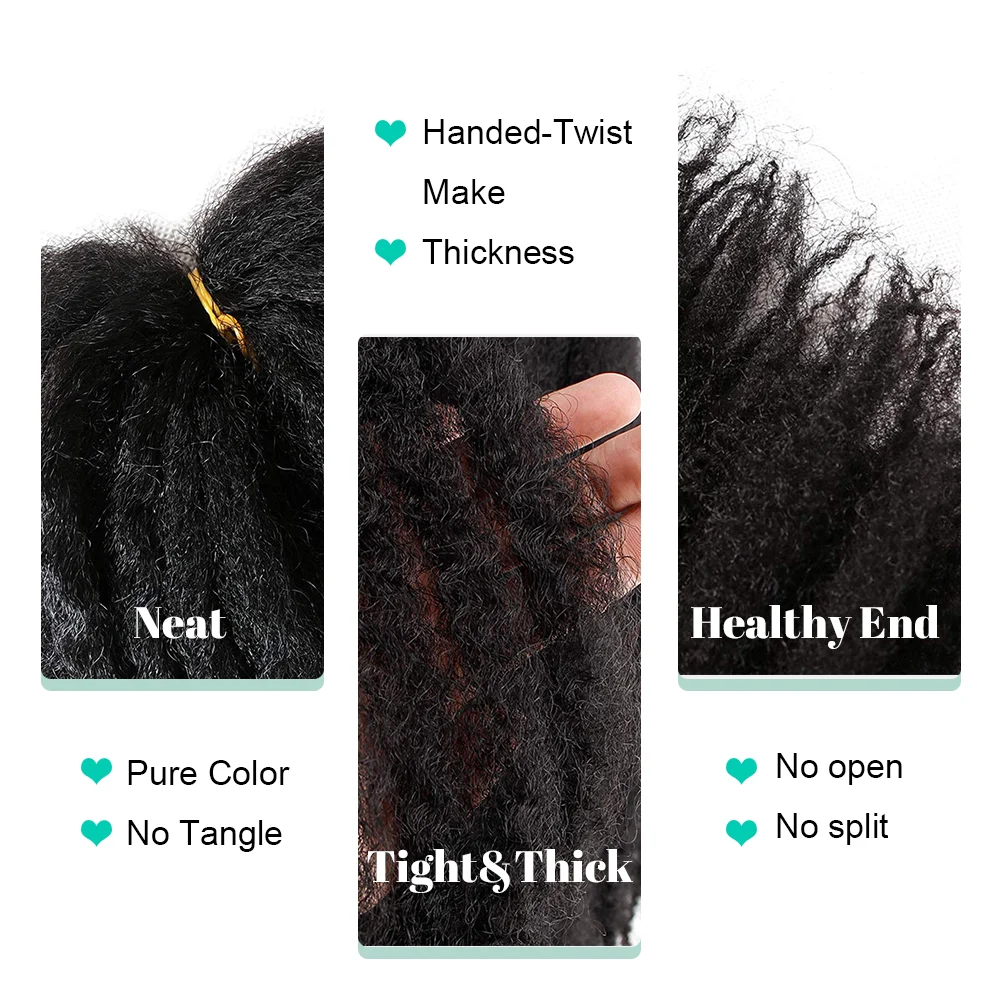 Tresses Synthétiques Afro Crépues au Crochet de 24 Pouces, Cheveux Bouclés Marley, sulf, 105y