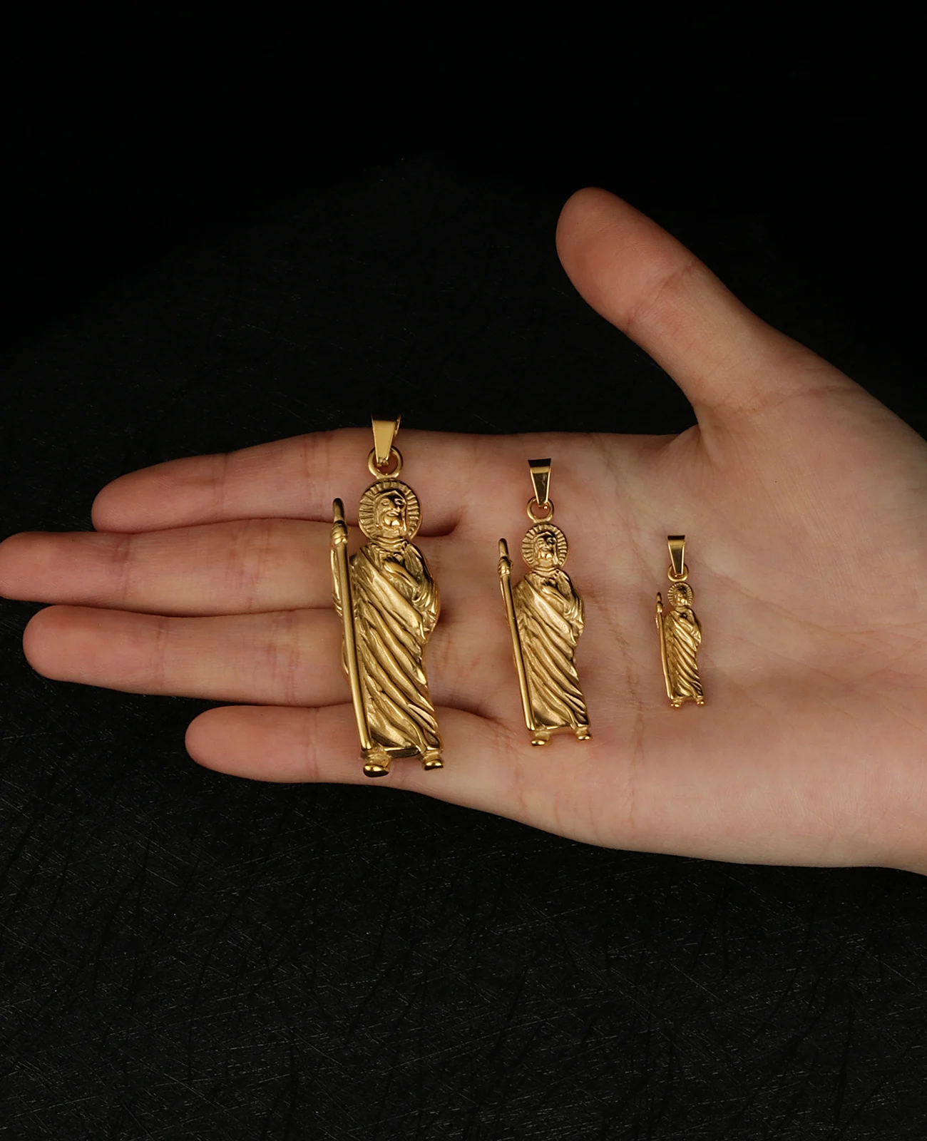 3 Größen religiöse Ikone Saint Jude die Apostel Halskette Anhänger Edelstahl Charms DIY Rosenkranz Chaplet Schmuck Herstellung Teile