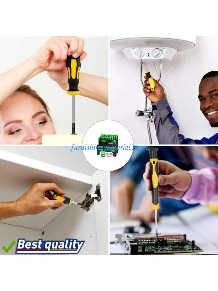 Y5GD 118Pcs Full Screwdriver Tool Set with Long Lasting Steel Build Comfortable Grip and Portable Box for Repair Applications