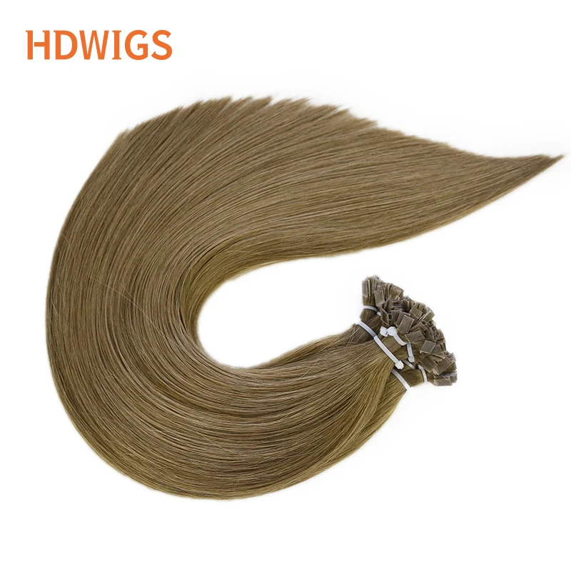 Straight Human Hair Extensions 1g/pc 50pcs Flat Tip Human Hair Extension High Quality Capsule Keratin Natural Hair Extension 15%