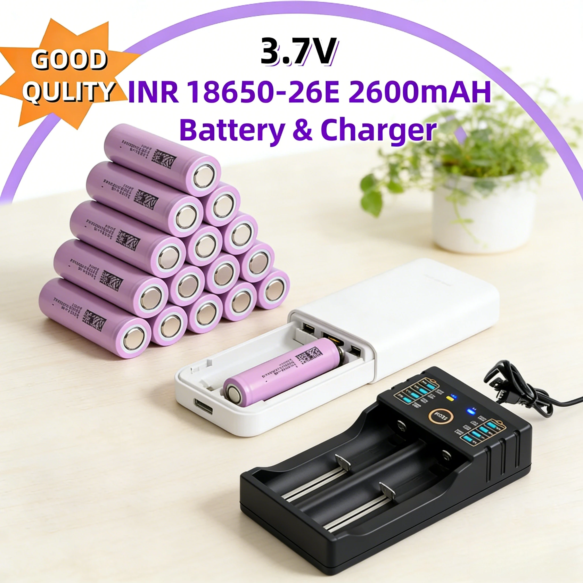 

1-20PCS 18650 Battery 2600mAh 10A High Discharge Power Cell 3.7V Rechargeable For Flashlight DIY Battery 2026 New Lithium Ion