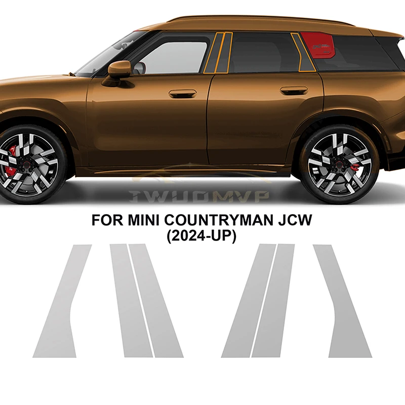 

Автомобильная пленка для заднего вида B Pillars для Mini Cooper Countryman U25 2024 2025, защитная пленка для краски, ТПУ, предварительно вырезанная, прозрачная, против царапин