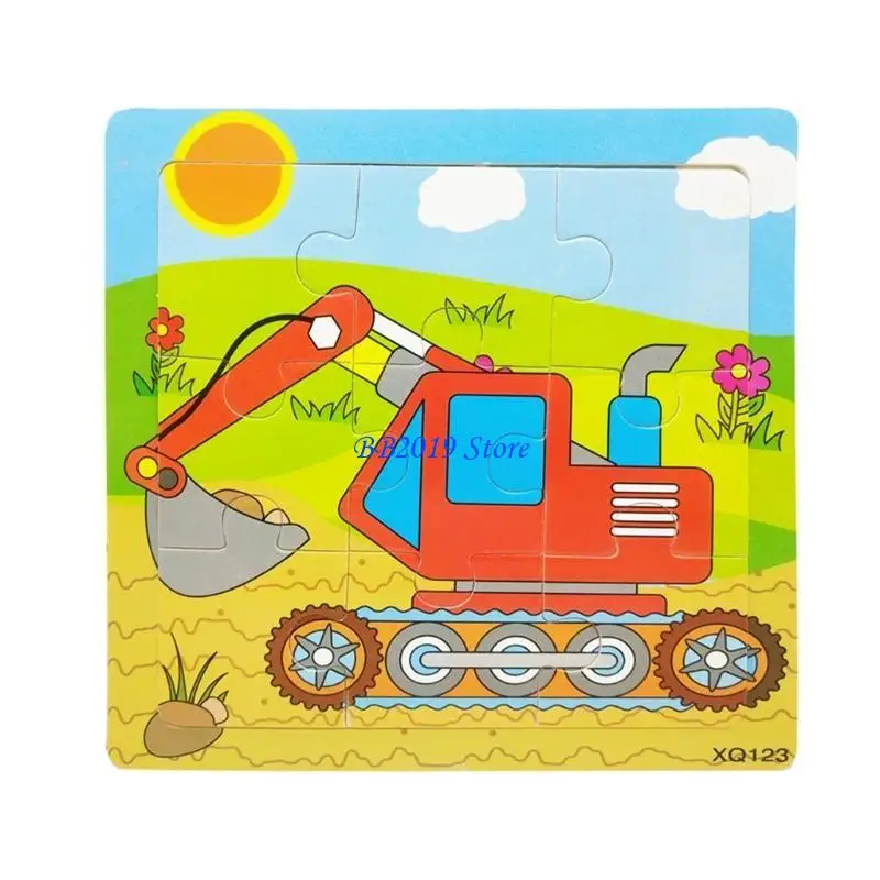 Q0KB 9 Pcs Early Education Animal Puzzles Learning Playset Toy Set Educational for Adults Families and Kids Ages 3 and Up