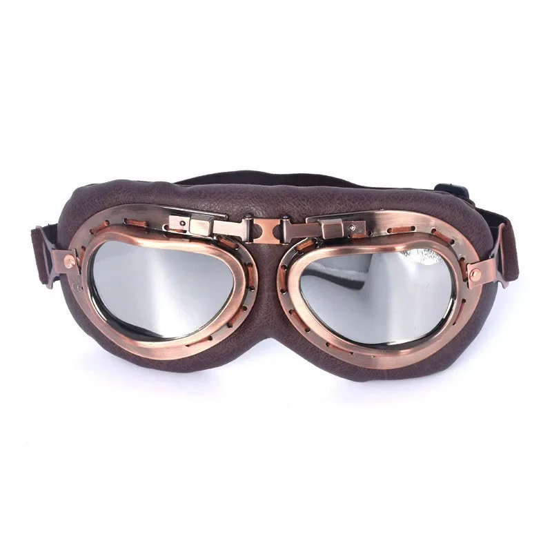 Gafas Retro para motocicleta, lentes clásicas Vintage para Harley Pilot Steampunk ATV Bike, casco de cobre